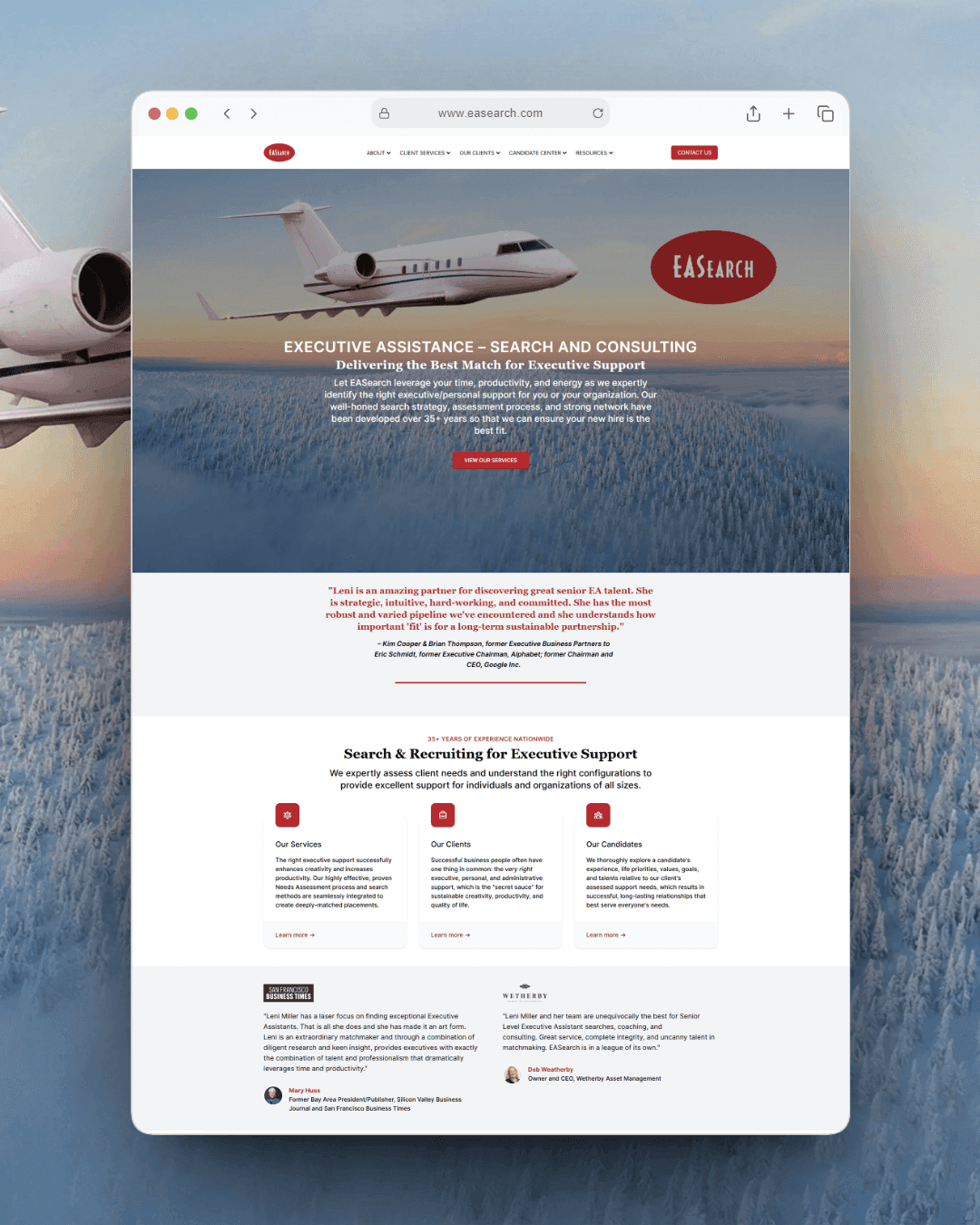 EASearch website designed by SJFast — Executive Search Firm in Sausalito, CA