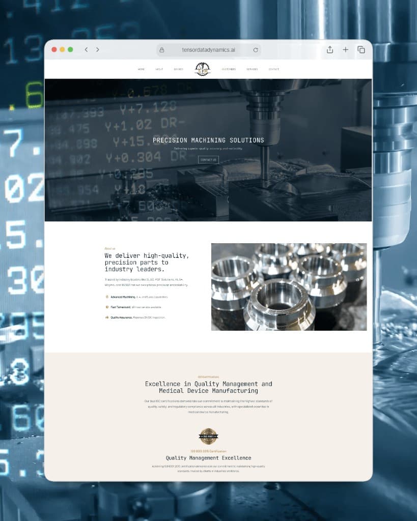 Superior Precision Machining website designed by SJFast, Precision Machining in San Jose, CA